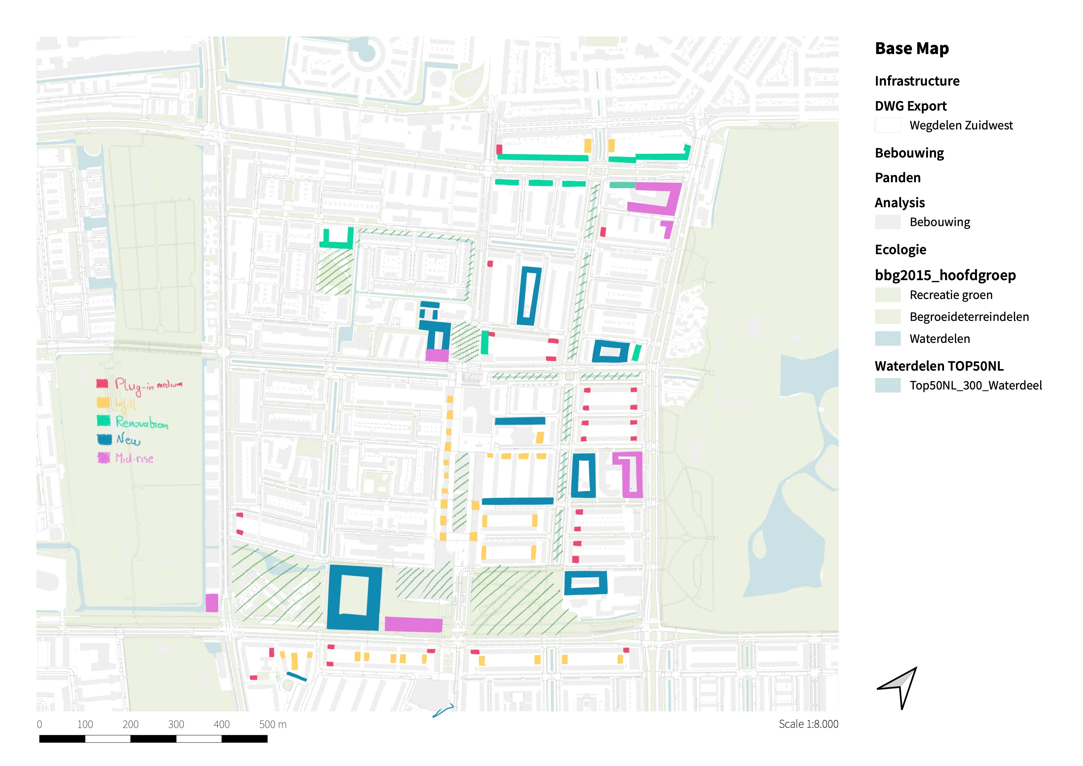 Kaart van verdichting in Morgenstond