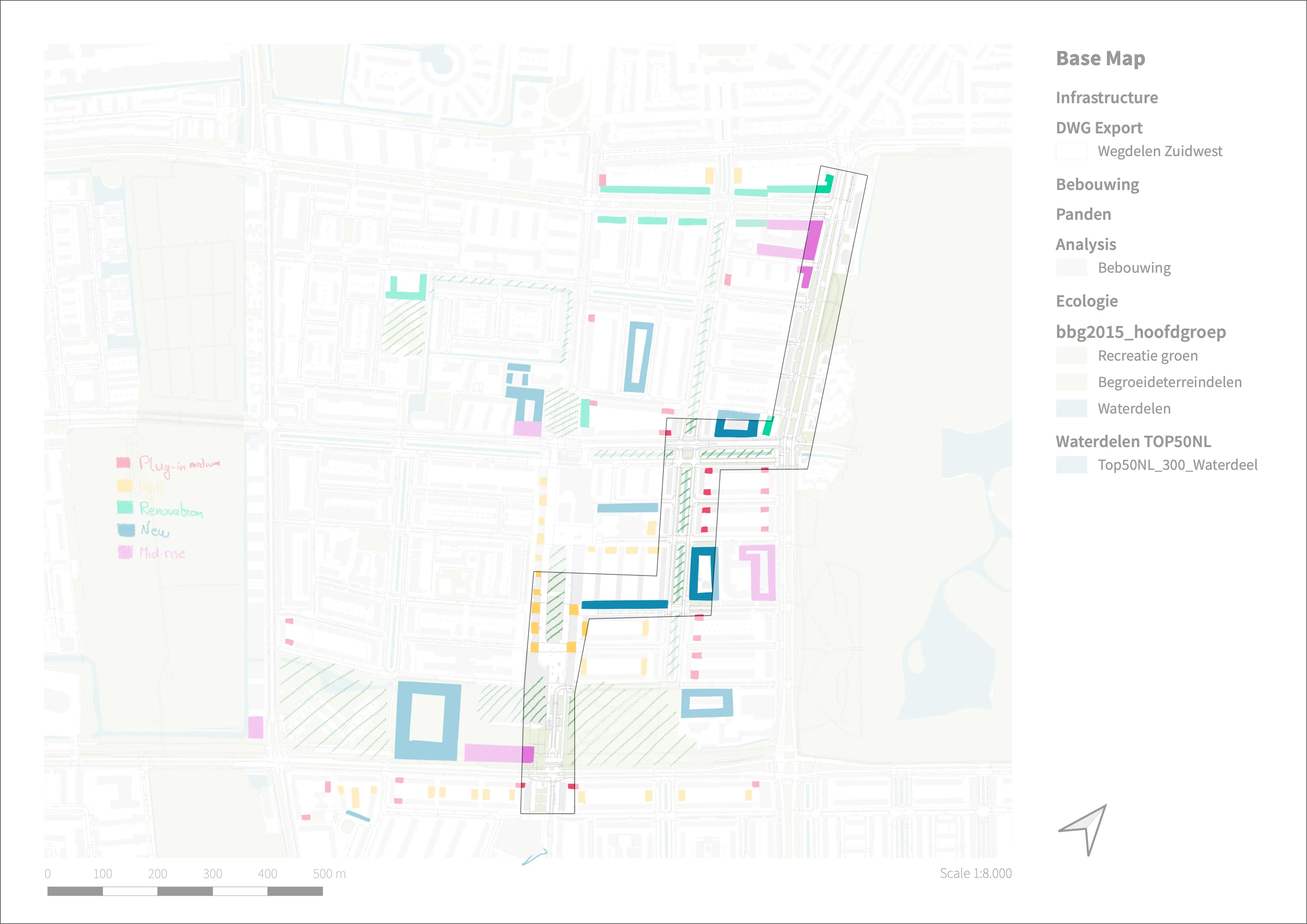 Schets van nieuwe fietsroute in Morgenstond