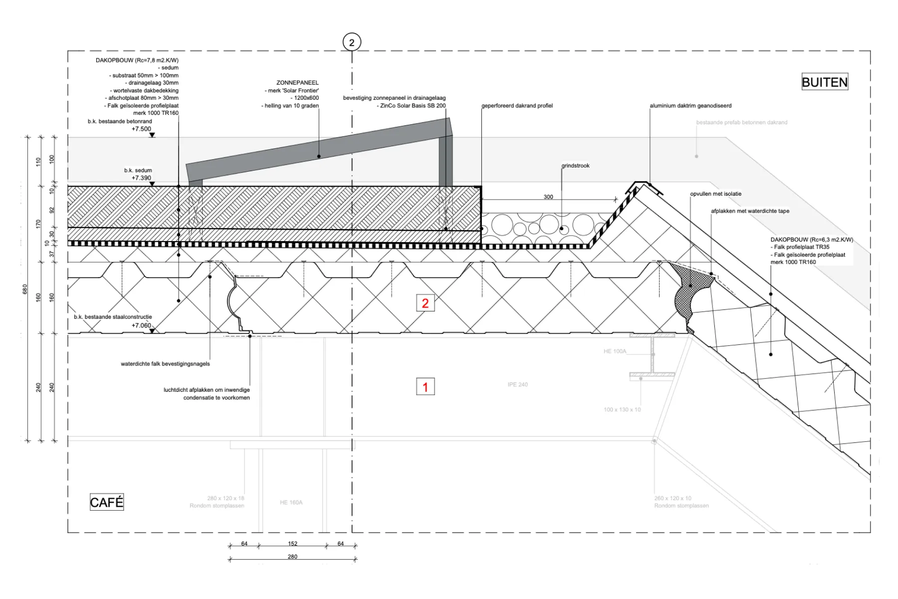 Bouwtechnisch detail of installatieconcept.