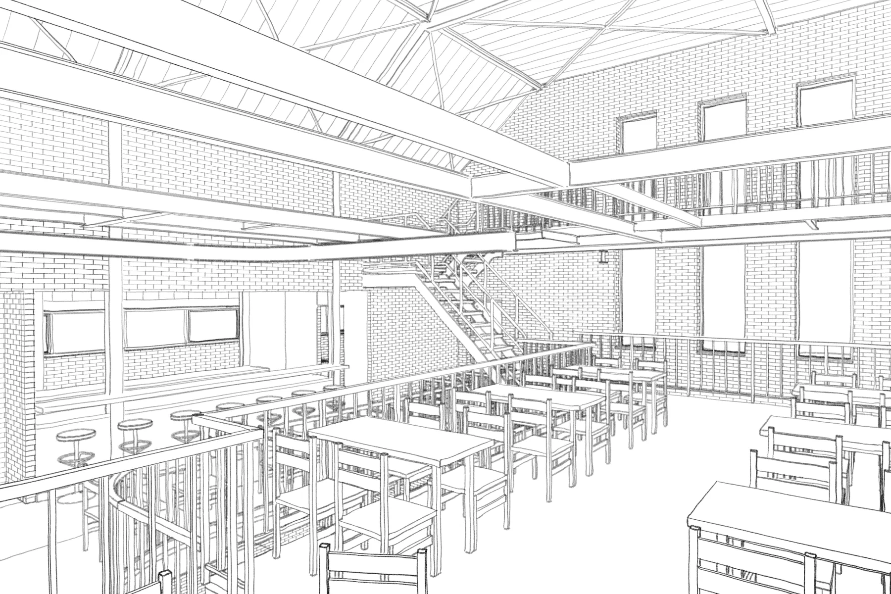 Interieurimpressie van het brouwerscafé.