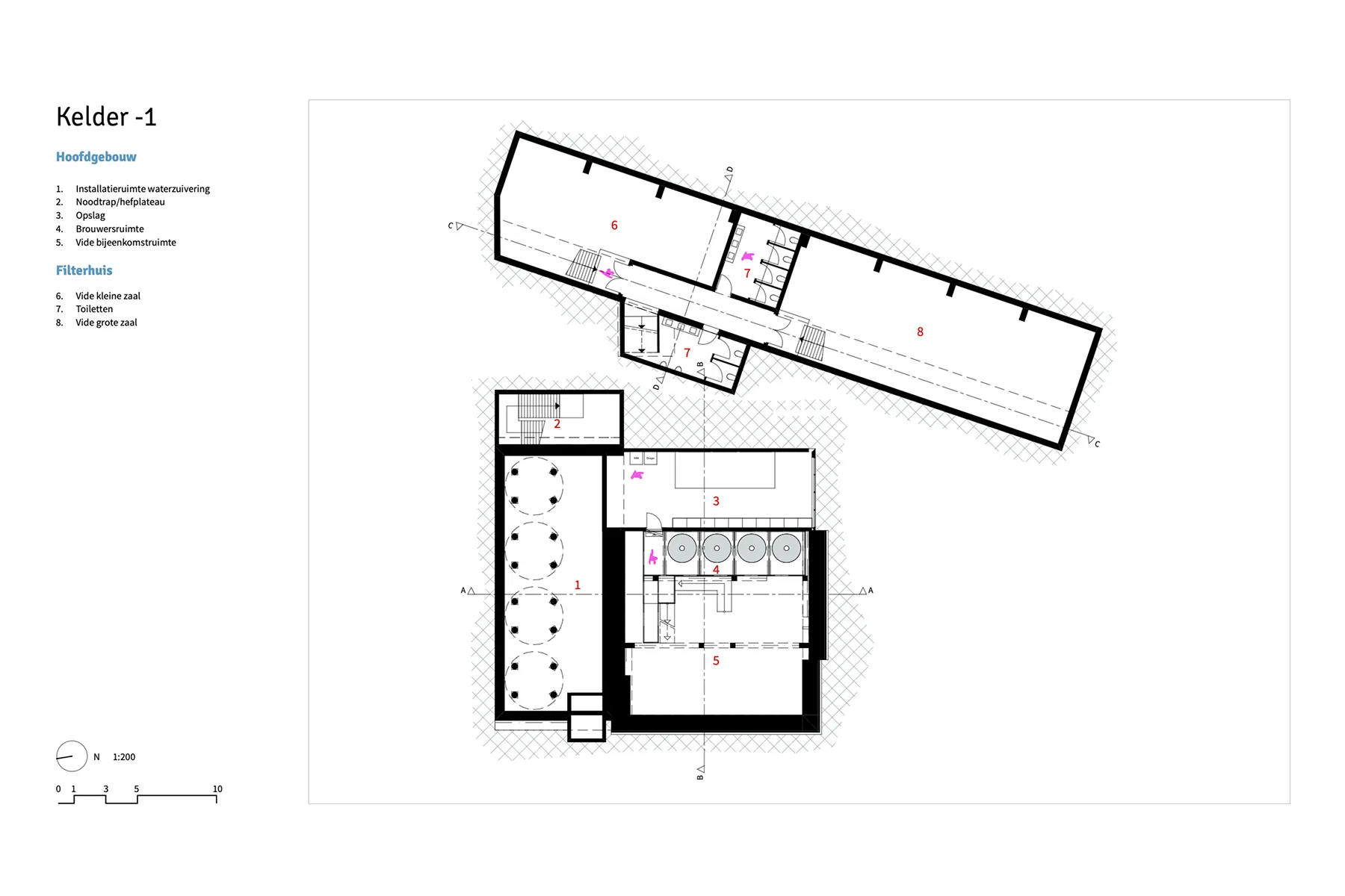 Plattegrond kelder 1 brouwerij Nijmegen