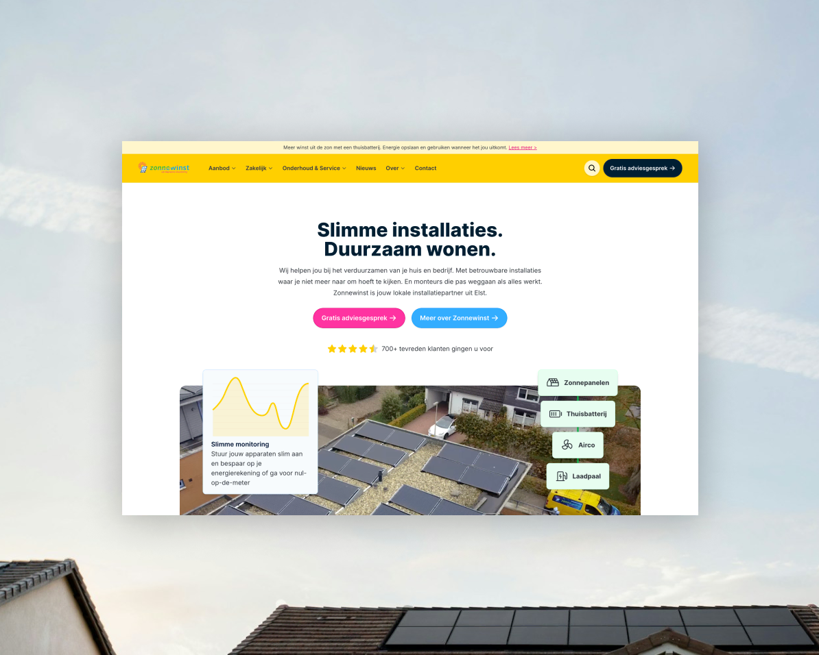 Visual website Zonnewinst